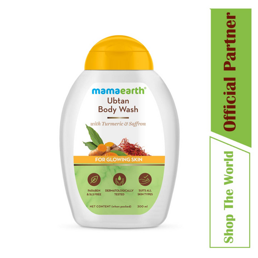 Mamaearth Glowing Skin Ubtan Body Wash With Turmeric & Saffron- 300 ml