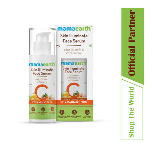 Mamaearth Skin Illuminate Face Serum with Vitamin C and Turmeric, 30 gm
