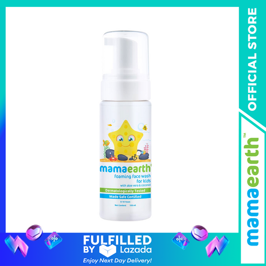 Mamaearth Foaming Baby Face Wash for Kids with Aloe Vera and Coconut Based Cleansers, 150 ml