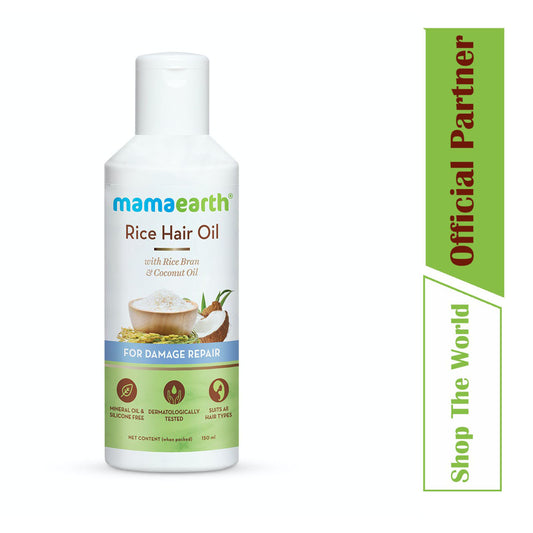 Mamaearth Damage Repair Rice Hair Oil with Rice Bran & Coconut Oil – 150ml