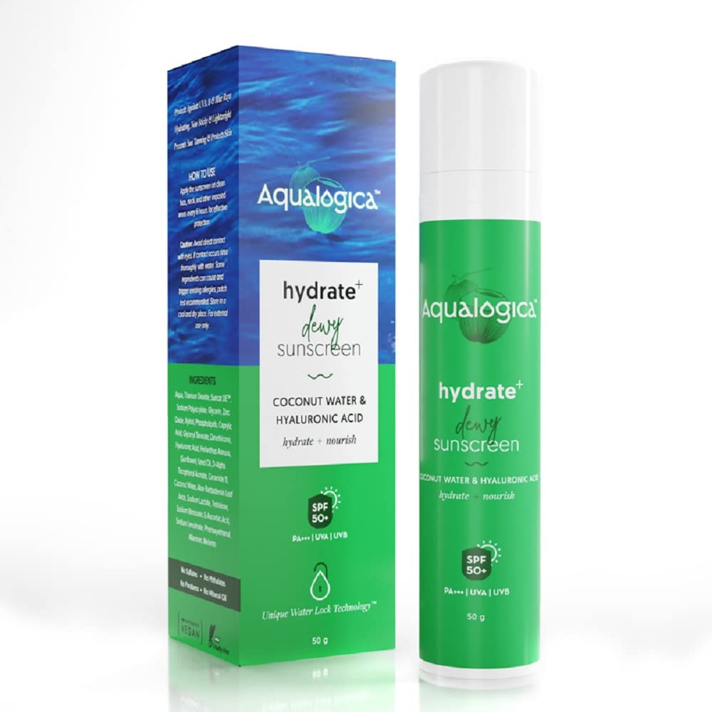 Aqualogica UVA/B Hydrate+ Dewy Sunscreen with SPF 50 & PA+++ - 50 g