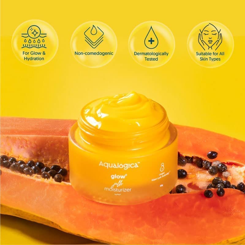 Aqualogica Glow+ JellO Moisturizer with Papaya & Vitamin C - 50 g
