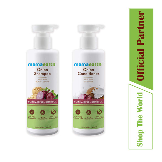 Mamaearth Anti Hairfall Onion Shampoo & Conditioner Duo (250ml Each) - Regular