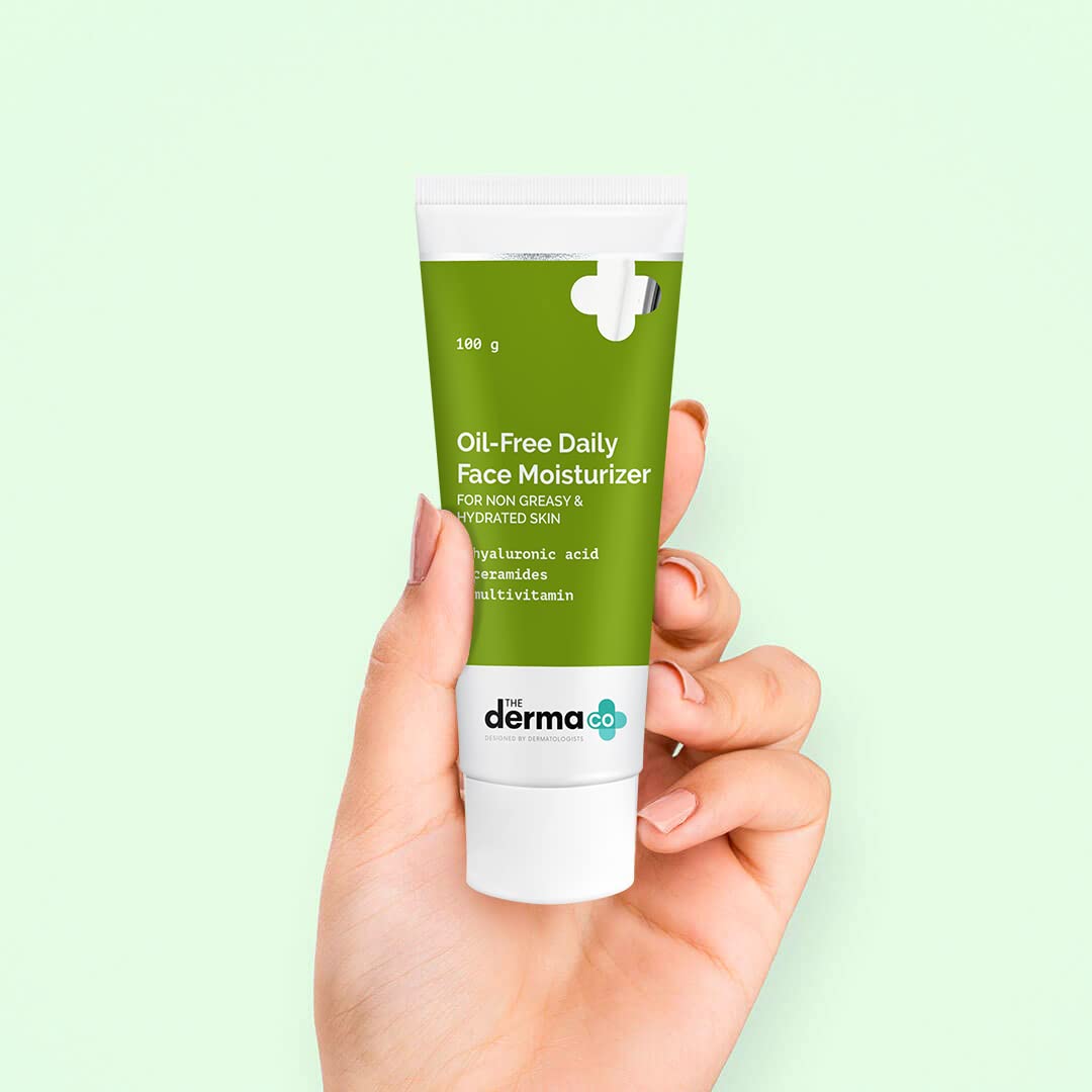The Derma Co Oil-Free Daily Face Moisturizer With Hyaluronic Acid, Ceramides & Multivitamins - 100 g