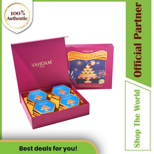 Vahdam Congratulations - Assorted Set of 4 Tea Gift Set -120g