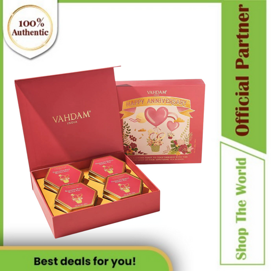 Vahdam Happy Anniversary - Assorted Set of 4 Tea Gift Set - 200g