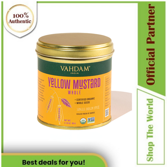 Vahdam Spice Yellow Mustard Whole - 90g