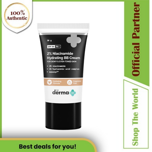 The Derma Co 2% Niacinamide Hydrating BB Cream with 1% Hyaluronic Acid Complex & SPF 30 PA++ - 30 g