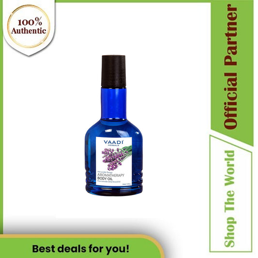 (Expiring Dec. 2024) Vaadi Herbals Organic Anti-Ageing, Anti-Wrinkle Aromatherapy Body Oil with Lavender Oil & Almond Oil, 110 ml