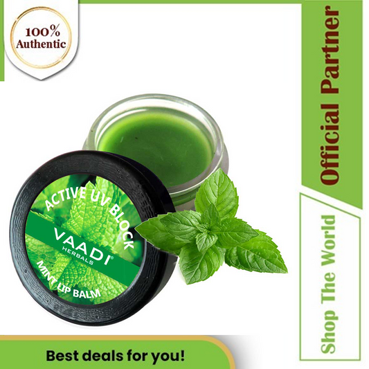 Vaadi Herbals Organic Lip Balm with Mint - Lip Renewing  Therapy, 10 gm