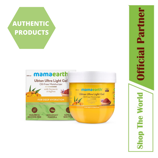 Mamaearth Deep Hydration Ubtan Ultra Light Gel Oil-Free Moisturizer with Turmeric & Saffron - 200ml